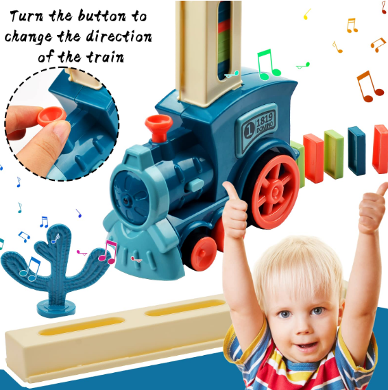 Train Toy Domino Set for Kids BPA Free Plastic with Sound Effects