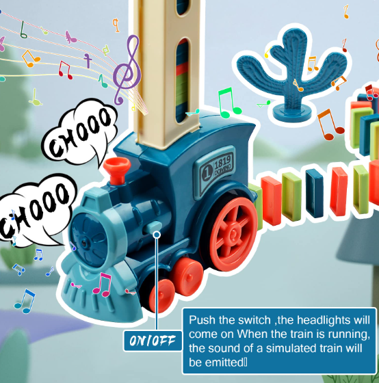 Train Toy Domino Set for Kids BPA Free Plastic with Sound Effects